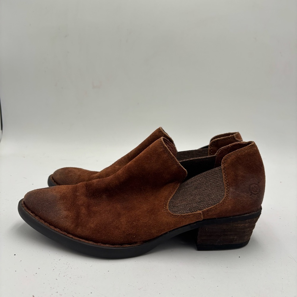 Born Women’s 7.5 Brown Leather Rust Dallia Ankle Chelsea Low Boots